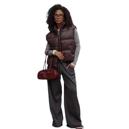 Women's quilted vest with high collar and practical zipper NOVAE