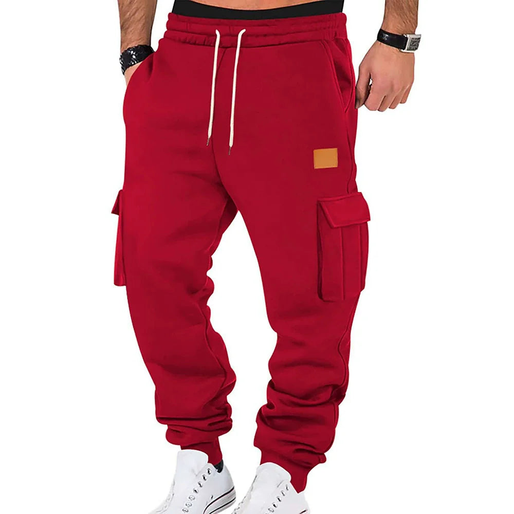 Men's cargo jogging pants with elastic waistband and practical pockets NOVAE