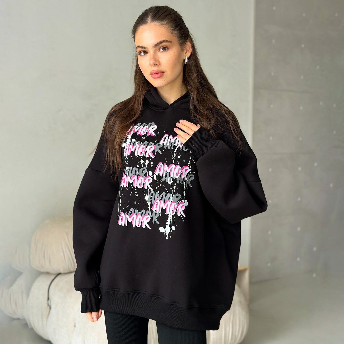 Women's casual hoodie with eye-catching NOVAE lettering