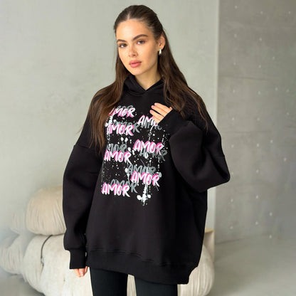 Women's casual hoodie with eye-catching NOVAE lettering