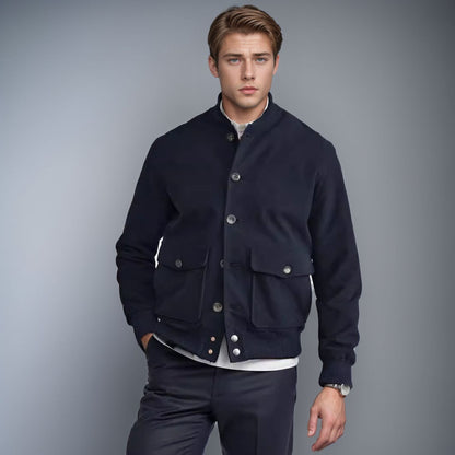 Men's casual bomber jacket made of high-quality material with practical pockets NOVAE