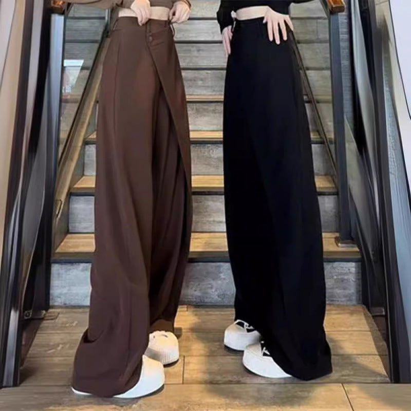 Women's wide-leg palazzo trousers with an asymmetrical cut NOVAE