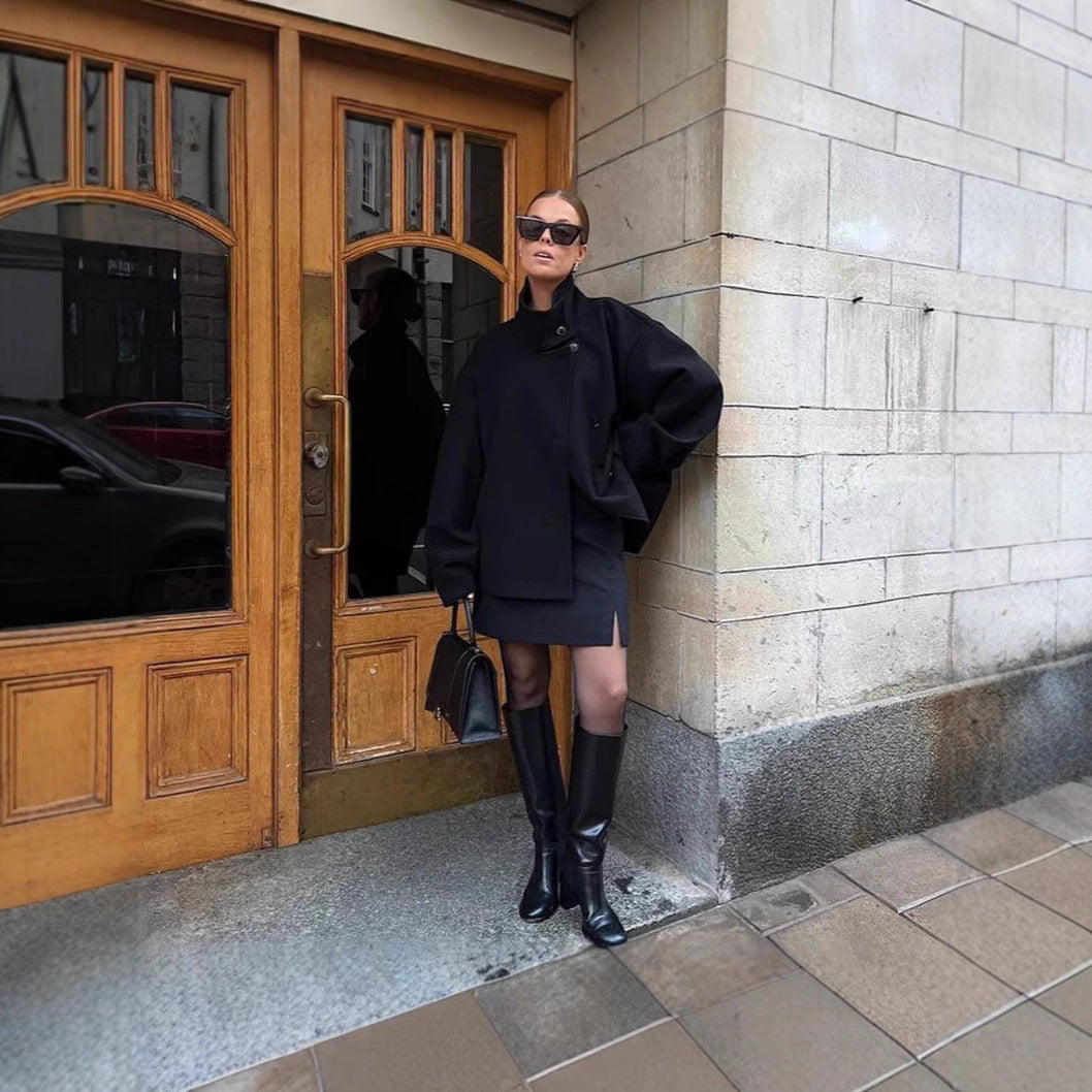 Women's modern and practical short jacket with high-closing collar NOVAE