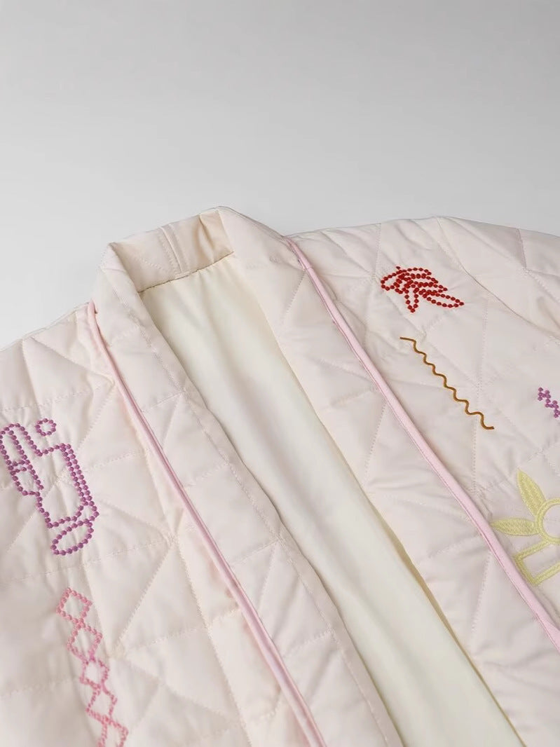Women's quilted jacket with creative embroidery design NOVAE