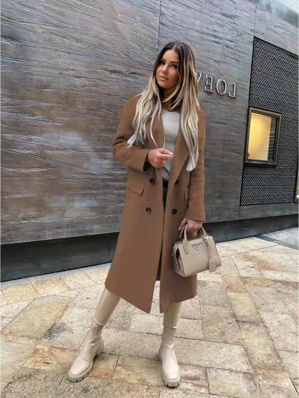 Women's Elegant and Timeless Double-Breasted Wool Coat NOVAE