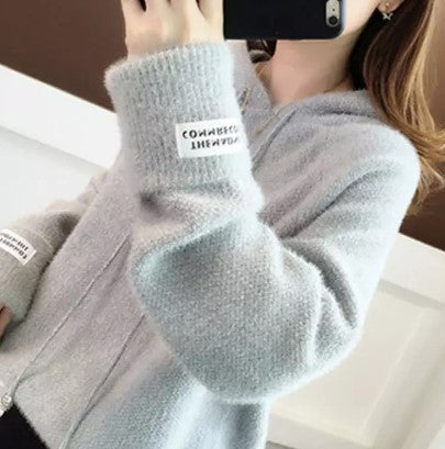 Women's Cozy Hoodie with Drawstring and High Collar NOVAE