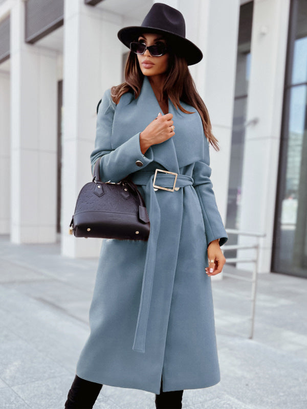 Women's Elegant Coat with Belt and Classic Cut NOVAE