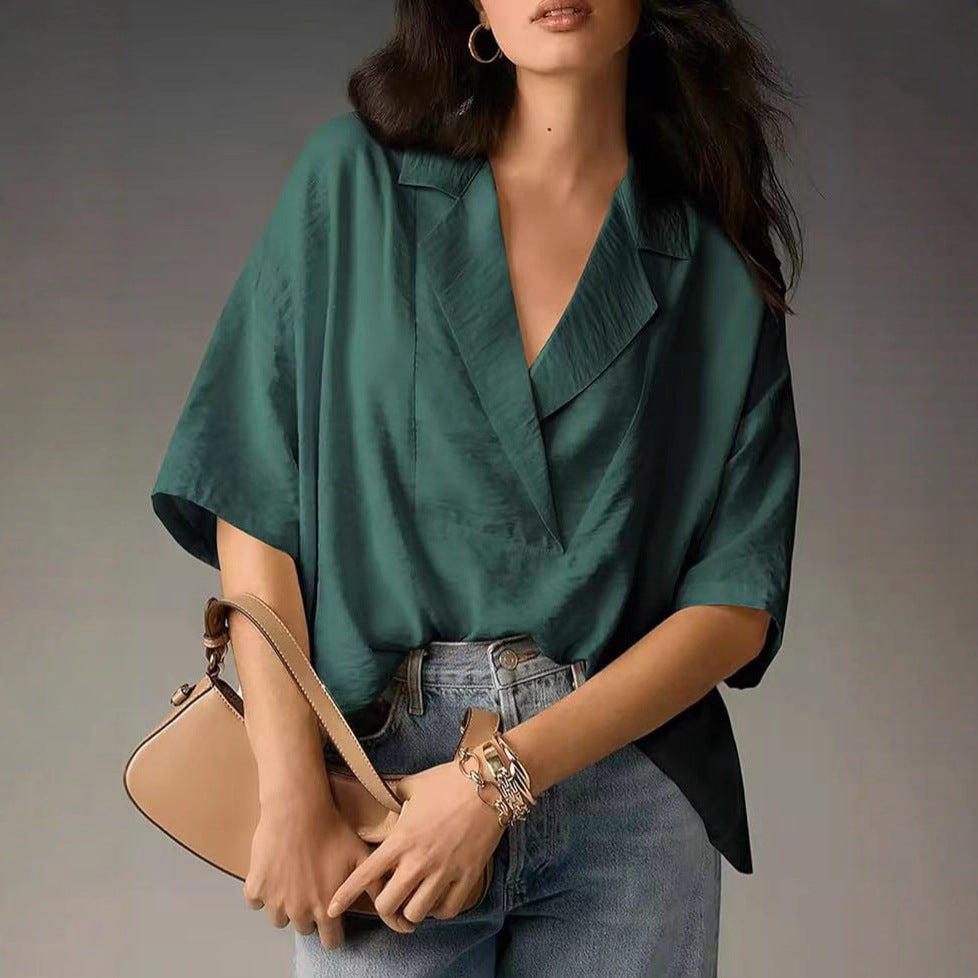 Women's casual silk blouse with a chic cut NOVAE