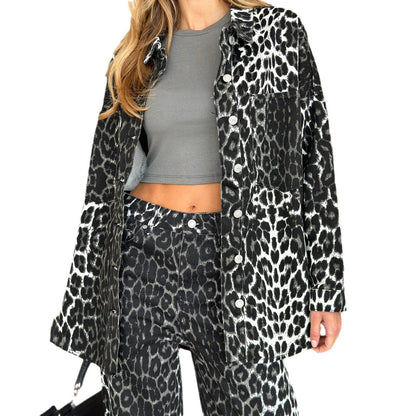 Women's urban leisure suit in trendy leopard print NOVAE