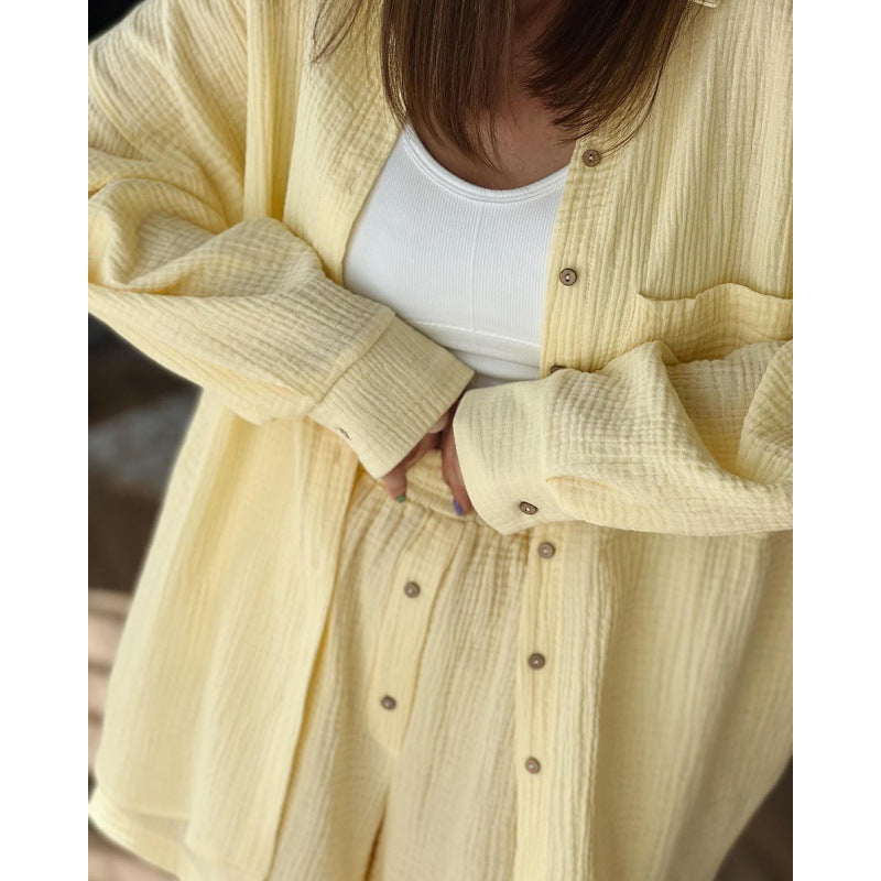 Women's Casual Leisure Suit with Button Details and Convenient Pockets NOVAE