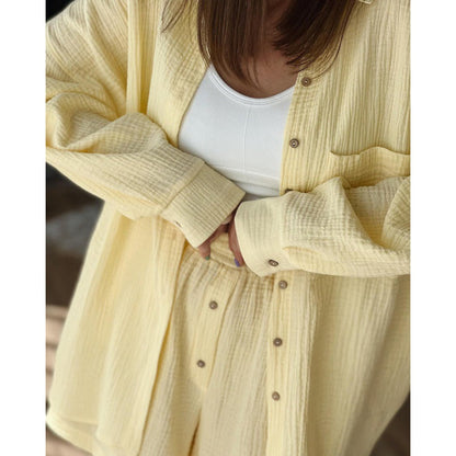 Women's Casual Leisure Suit with Button Details and Convenient Pockets NOVAE