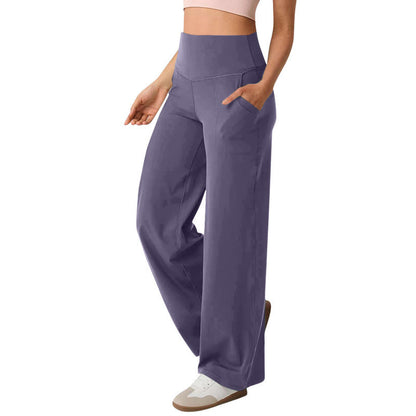 Women's wide-leg high-waisted leisure trousers with practical pockets NOVAE