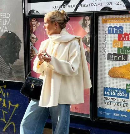 Women's elegant oversized jacket with voluminous collar NOVAE