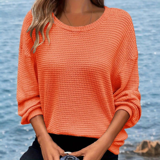 Women's casual knit sweater with a loose fit and elasticated cuffs NOVAE