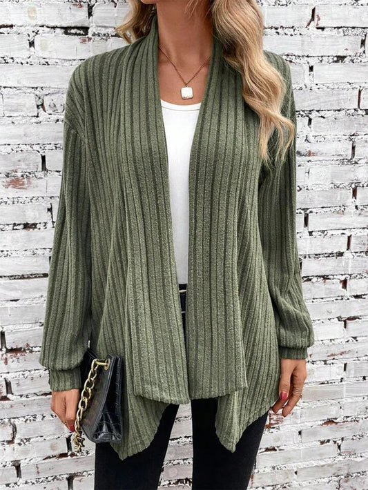 Women's casual knit cardigan with distinctive ribbed design NOVAE