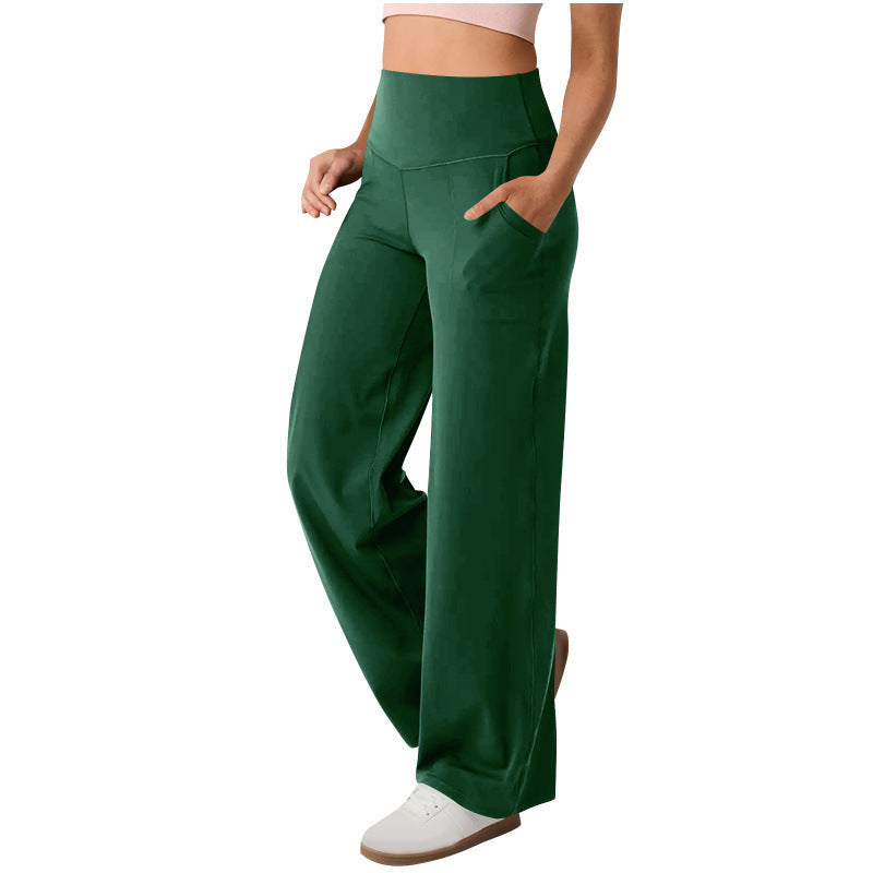 Women's wide-leg high-waisted leisure trousers with practical pockets NOVAE