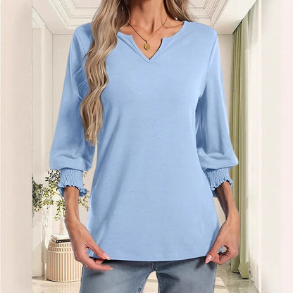 Women's casual blouse shirt with elasticated cuffs NOVAE