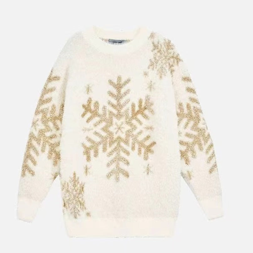 Women's Cozy Sweater with Snowflake Motif NOVAE