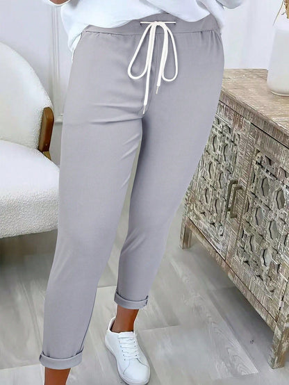 Women's Comfortable Leisure Trousers with Adjustable Waistband and Casual Cut NOVAE