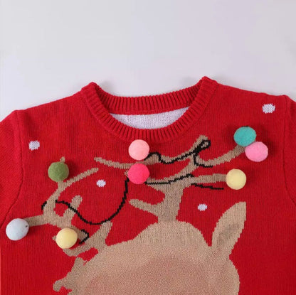 Women's Christmas sweater with 3D reindeer motifs NOVAE