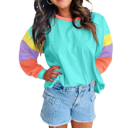 Women's casual sweatshirt with contrasting sleeves NOVAE