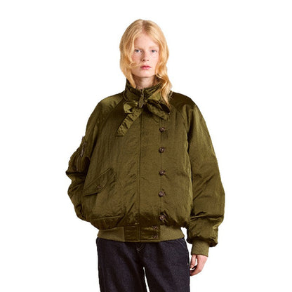 Women's urban bomber jacket with elegant details and high collar NOVAE