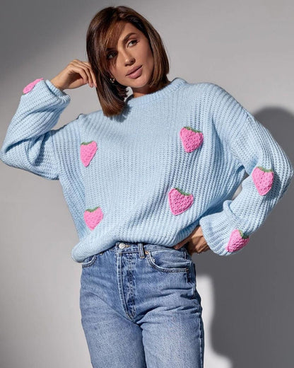 Women's sweater with unique heart design NOVAE