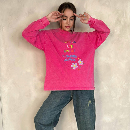 Women's casual sweatshirt with creative graphic design and comfortable cut NOVAE