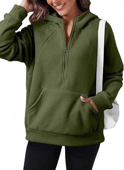 Women's fleece hooded shirt with practical kangaroo pocket NOVAE