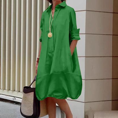 Women's Casual Shirt Dress with Wide Hem NOVAE