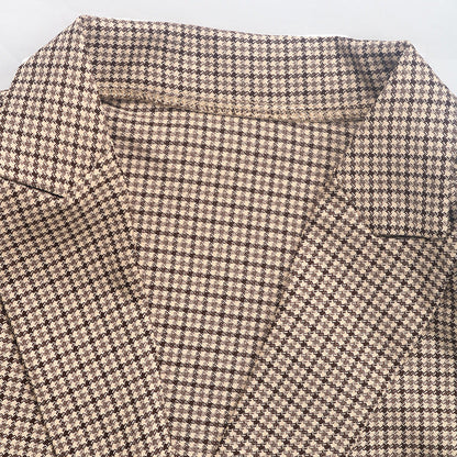 Women's checked oversized blazer jacket with double button placket NOVAE