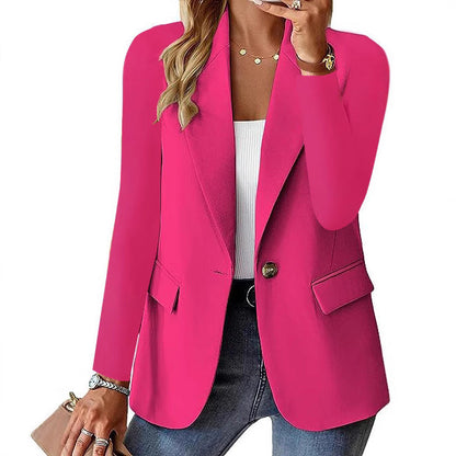 Women's elegant blazer with classic cut and pockets NOVAE
