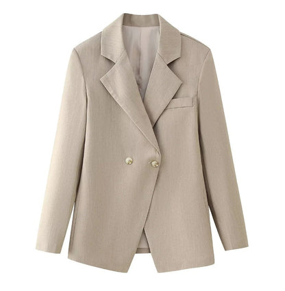 Women's elegant double-breasted blazer jacket with high-quality fabric NOVAE