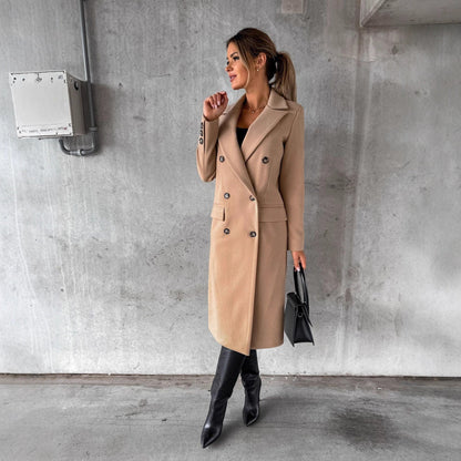 Women's double-breasted wool coat with elegant button placket and comfortable cut NOVAE