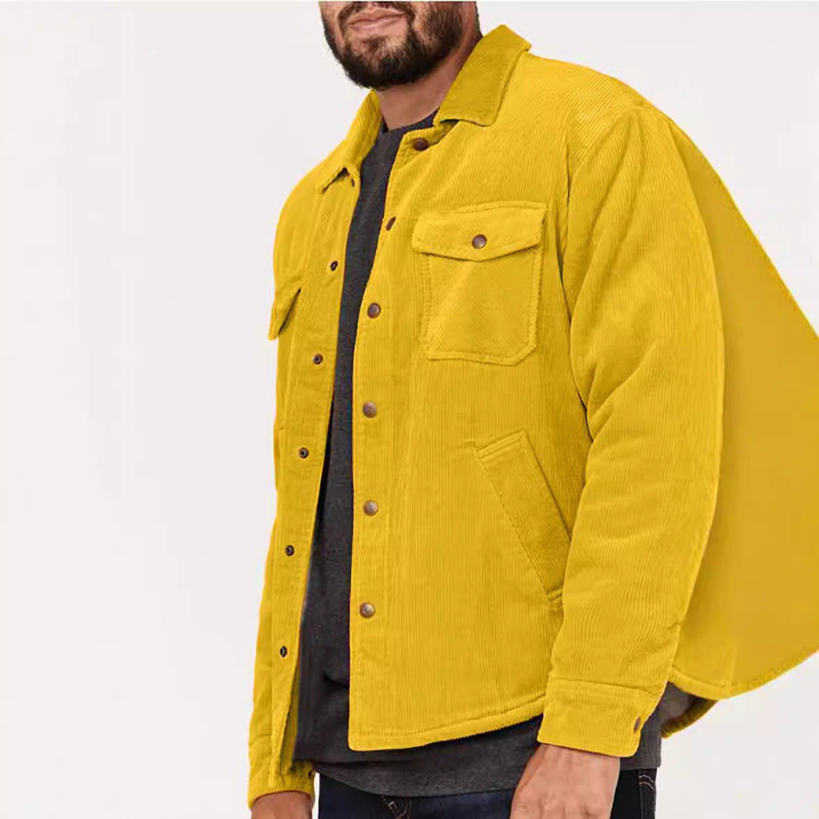 Men's casual corduroy jacket with practical chest and side pockets NOVAE