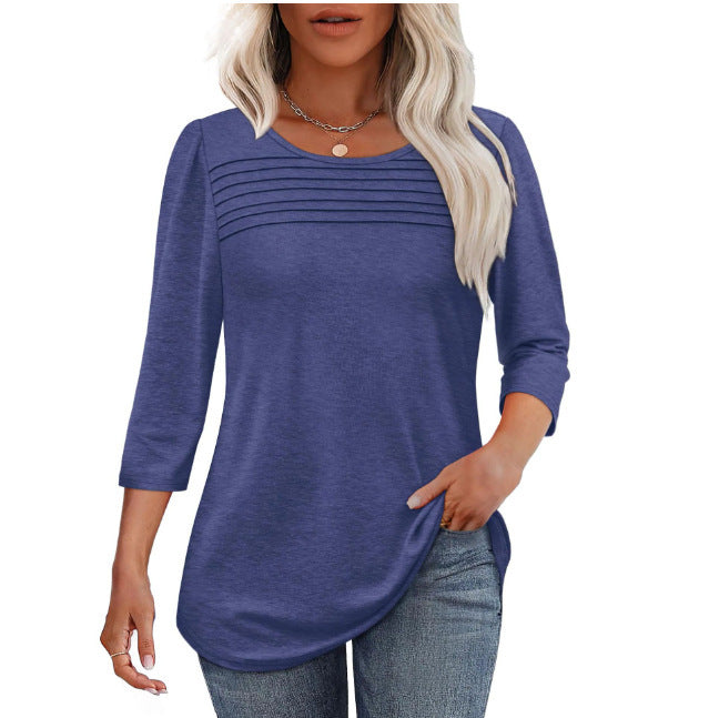 Women's elegantly cut top with gathered details NOVAE