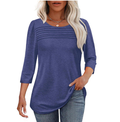 Women's elegantly cut top with gathered details NOVAE