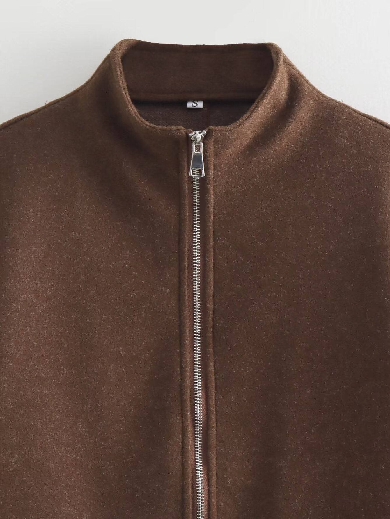 Women's contemporary transitional jacket with high-quality stand-up collar and full-length zipper NOVAE