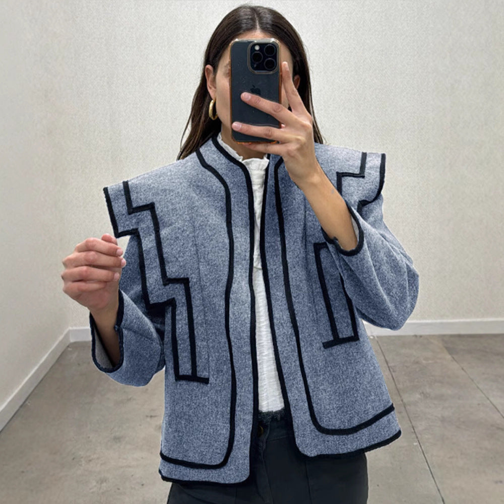 Women's fashionable jacket with geometric cut and special accents NOVAE