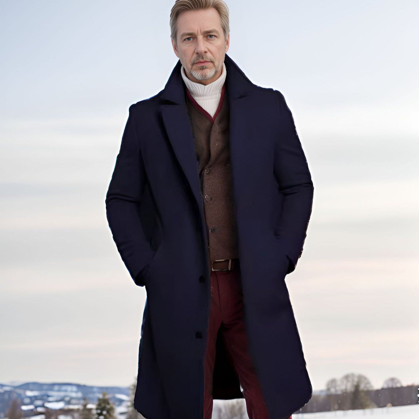 Men's elegant wool coat NOVAE