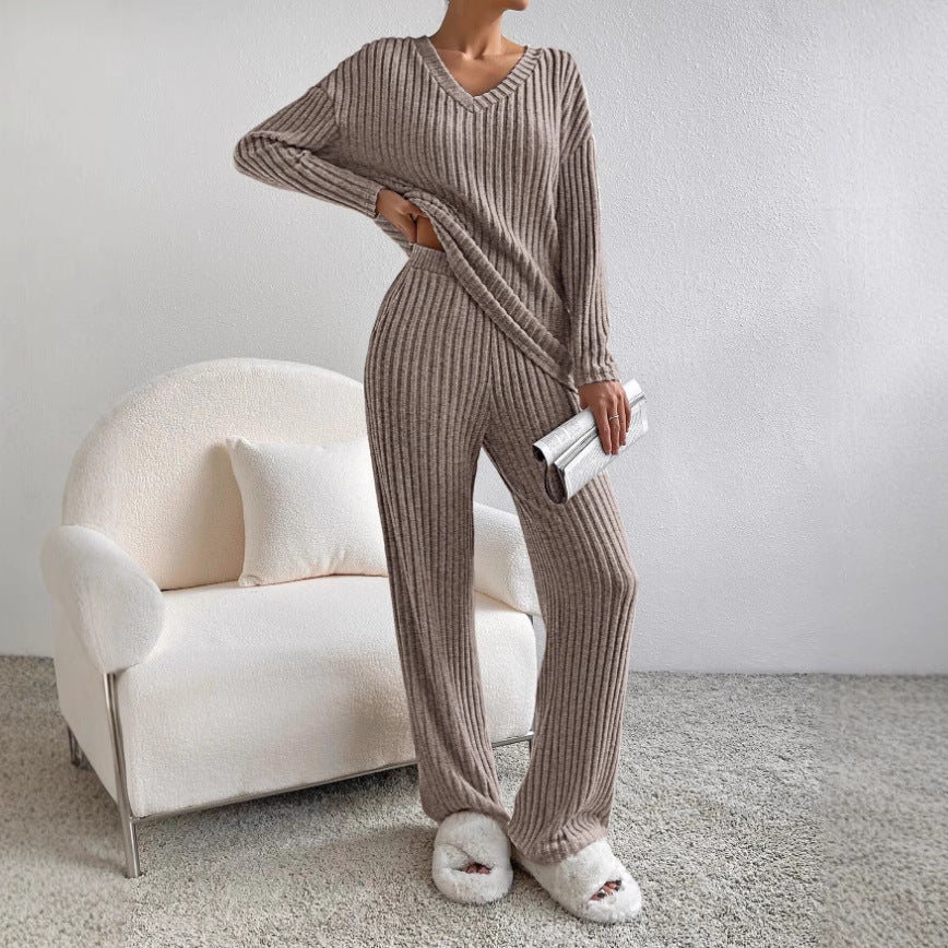Women's Casual Knit Lounge Set in Soft, Ribbed Material NOVAE