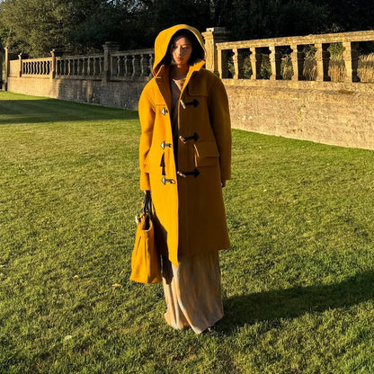 Women's High-Quality Duffle Coat with Hood and Modern Details NOVAE