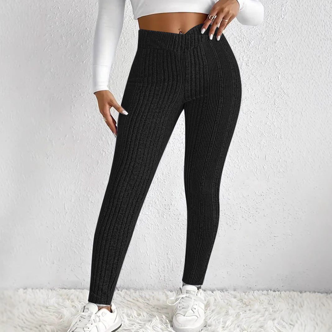 Women's leggings in a modern ribbed knit design NOVAE