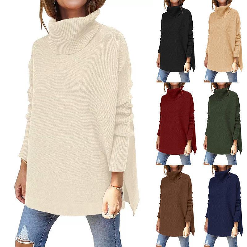 Women's comfortable roll-neck sweater with a structured design and relaxed fit NOVAE
