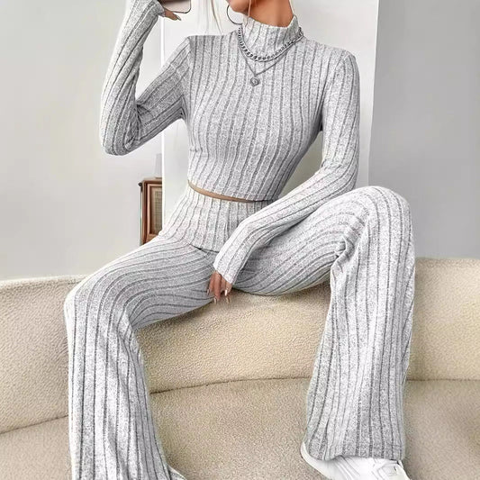 Women's knitwear set with a high-necked design and relaxed fit NOVAE
