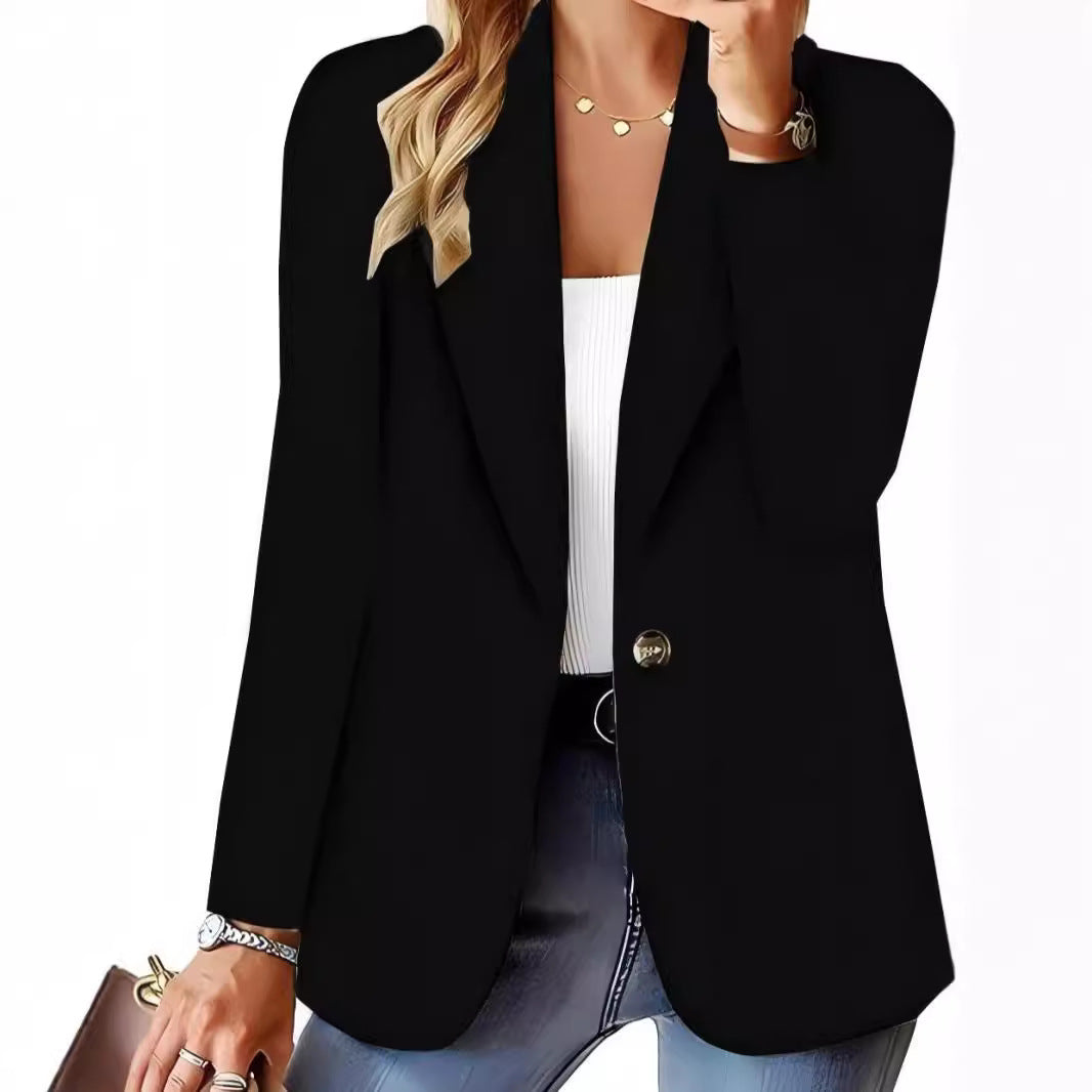 Women's elegant knitted blazer jacket with cable pattern NOVAE