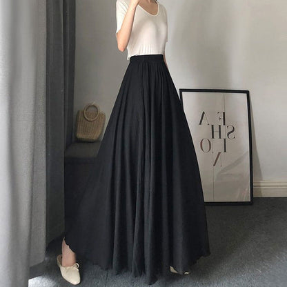 Women's maxi skirt with elastic waistband and soft fabric NOVAE