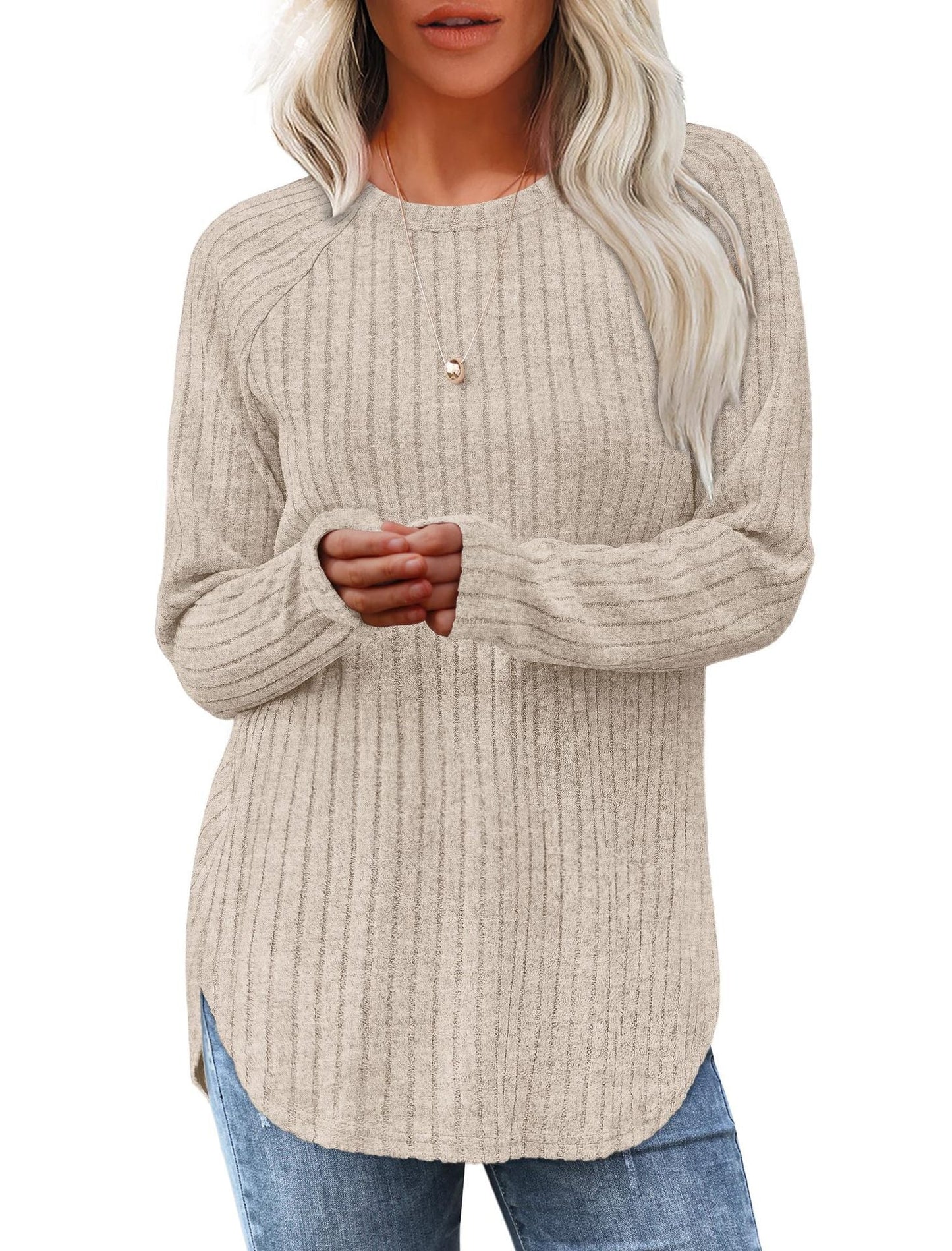 Women's oversized ribbed sweater with a relaxed fit NOVAE