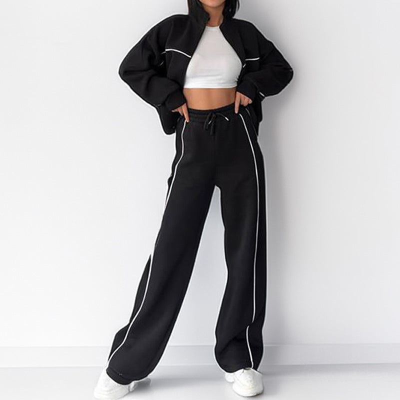 Women's sporty set with high collar and wide leg NOVAE