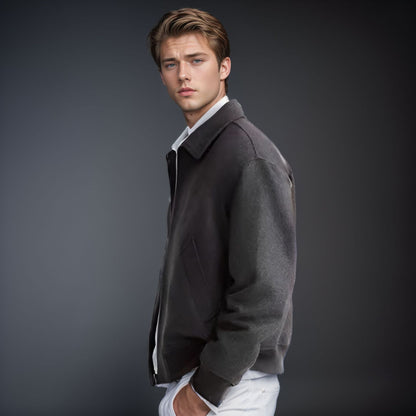 Men's colorful fleece bomber jacket with side pockets NOVAE